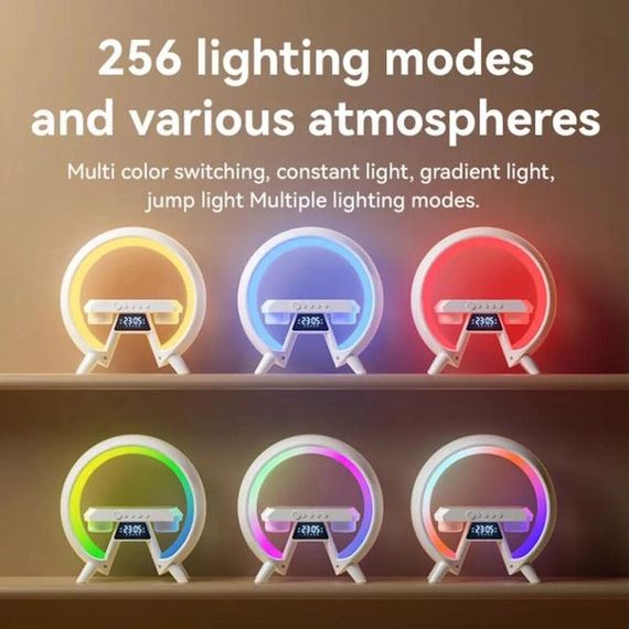LED Лампа нічник з бездротовою зарядкою та Bluetooth динаміком G-Lite XM-X63, Годинник хамелеон з будильник | Зображення 7