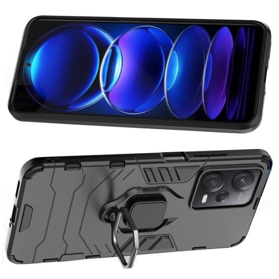 Чохол бампер Primolux Ring Armor для Xiaomi Redmi Note 12 Pro - Black | Зображення 1