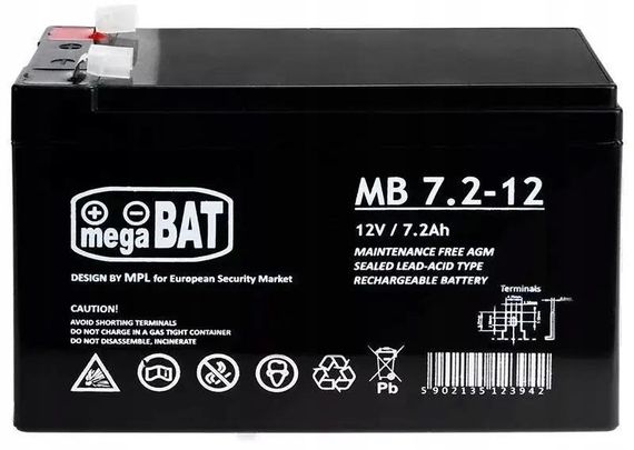 Акумулятор AGM BLUEBOX 12v, 7.2Ah (12 вольтів, 7.2 А·год) для ДБЖ (UPS, безперебійника), освітлення, охорони | Зображення 4