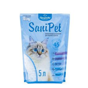 Наповнювач для котячого туалету Природа Sani Pet силікалівний, 5 л