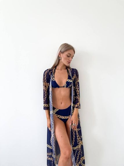 Женский раздельный купальник + туника 1395 Синий XL | Зображення 1