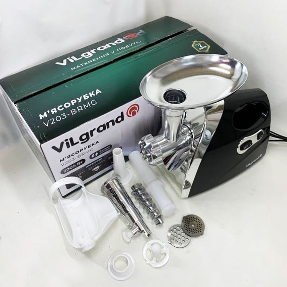 М'ясорубки для ковбаси ViLgrand V203-BRMG 2000 Вт, Топ м'ясорубок, Електром'ясорубка бюджетна GQ-53 | Зображення 2