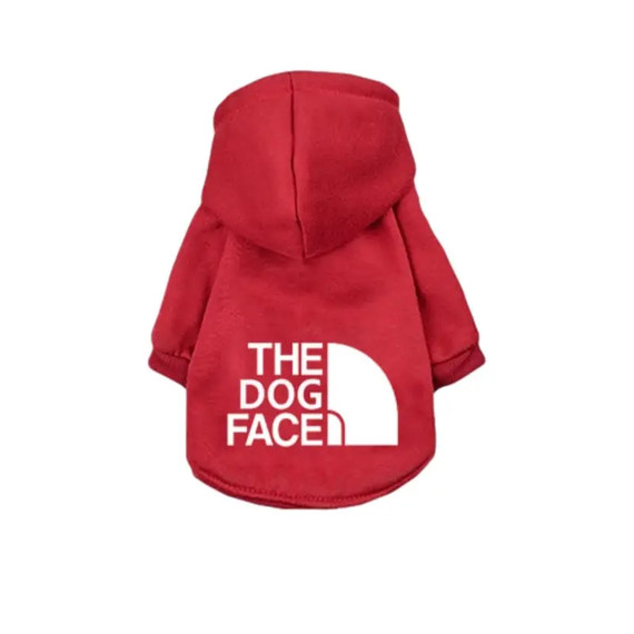Толстовка для собак с капюшоном красная с белым the dog face XXXL