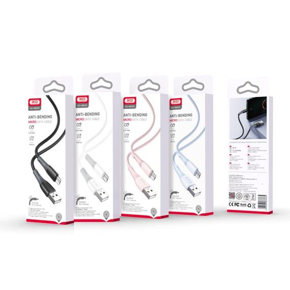 Кабель USB XO NB225 Silicone two-color Micro Колір Бiлий | Зображення 1