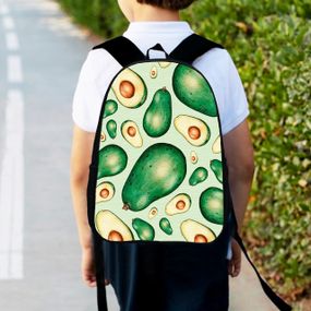 Рюкзак детский с авокадо, 34х27см,городской ранец для мальчика с принтом (00422)