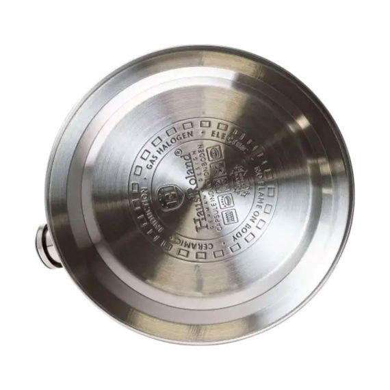 Чайник зі свистком 3 л з дерев'яною ручкою чорний товсте дно | Зображення 4