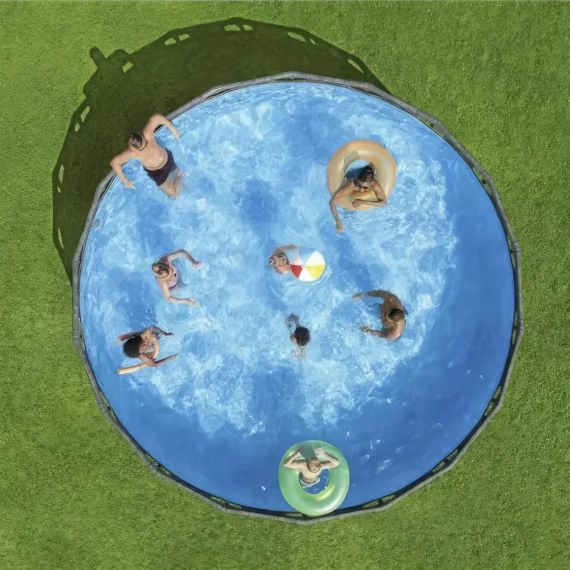 Каркасний круглий басейн 549х132 см на 26 000 л з фільтр-насосом, сходами, тентом Bestway 561KC | Зображення 6