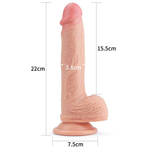 Фалоімітатор - Dual-Layered Silicone Cock 8.5" Flesh Sex Aura | Зображення 5
