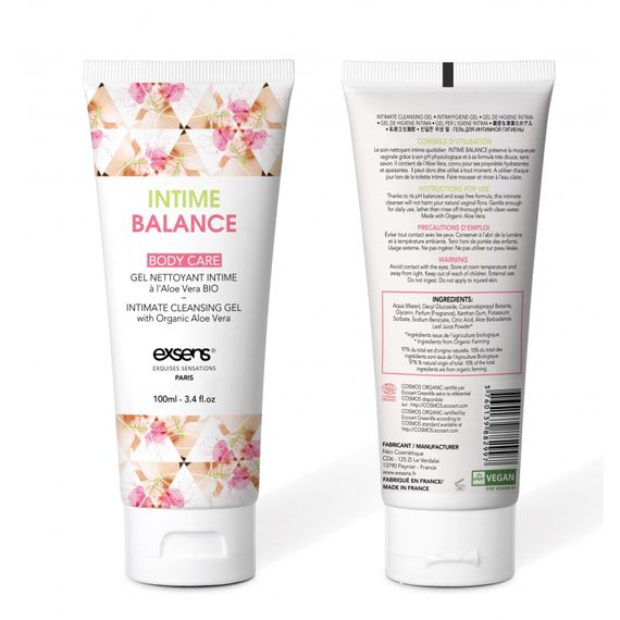 Гель для інтимної гігієни EXSENS Intime Balance, 100 мл, з екстрактом листя органічного алое | Зображення 1