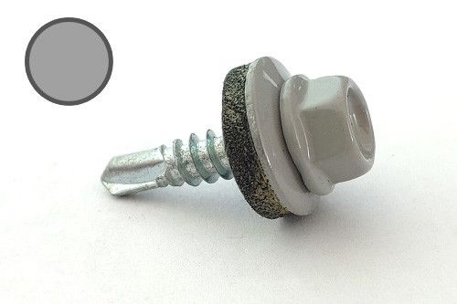 Саморіз покрівельний 4,8*19 DIN 7504K RAL 9006 для металу (ящ. 2400шт) (колір — біло-алюмінієвий) APRO 9R648199006-C1