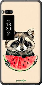 Чохол на Meizu Pro 7 Plus Єнотик з кавуном "4605u-1131-2448"