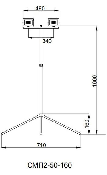 Стойка металлическая для прожекторов СМП2-50-160 желтая Ny95502856 | Зображення 3