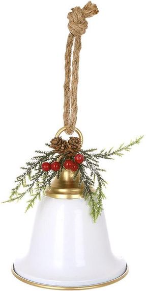 Підвіска декоративна "Christmas Bell" Ø15х18см, біла металева