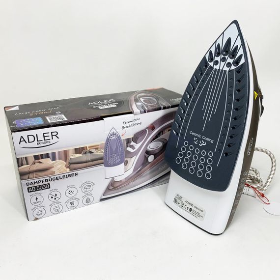 Праска для прасування будь-якого типу одягу ADLER AD 5030 3000Вт, Хороша праска для прасування речей OT-80 | Зображення 1