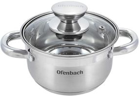 Каструля Ofenbach Casserole з нержавіючої сталі 1100мл зі скляною кришкою