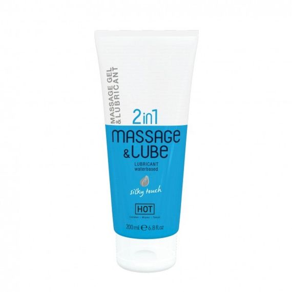 Масажний гель та лубрикант HOT Massage & Glide Gel 2in1 шовковий дотик, 200 мл Sex Aura