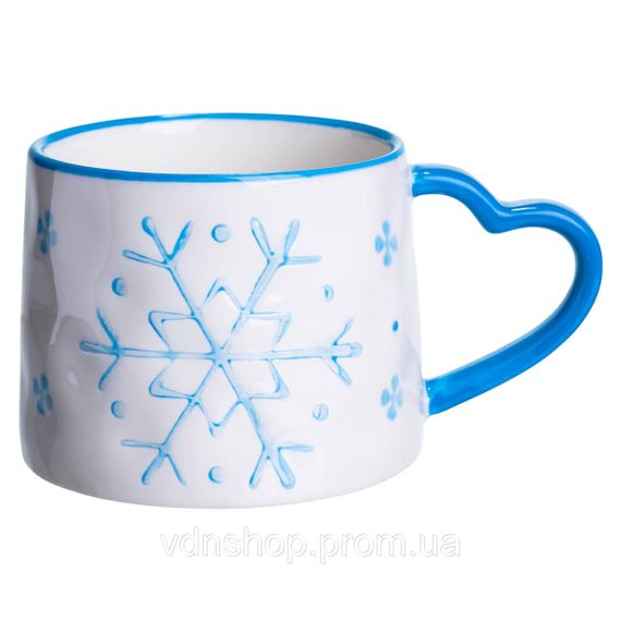 Новорічна порцелянова чашка Сніжинка 350 (мл) Yiwu FM-CS-55D