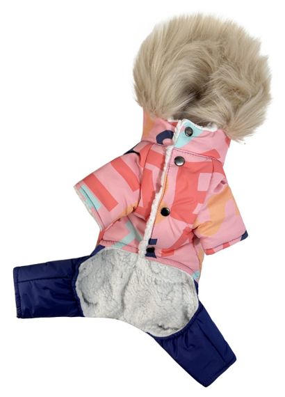 Зимовий комбінезон на хутрі літери рожевий AM-31 | Зображення 1