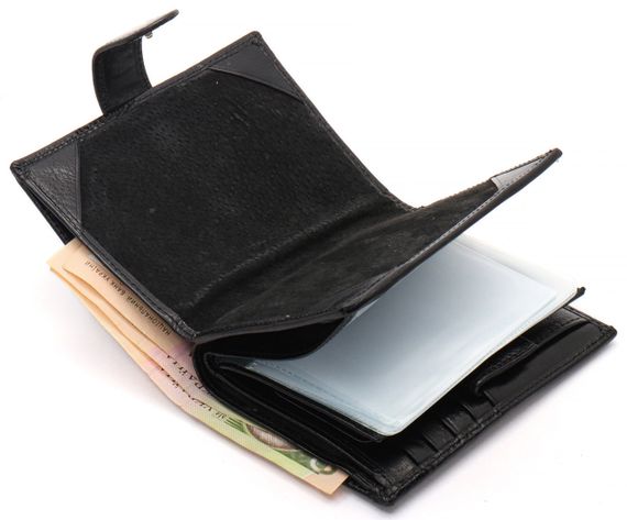 Черное мужское портмоне из натуральной кожи с отделением под автодокументы Marco Coverna MC-2090H-1 | Зображення 6