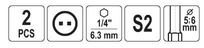 Набір насадка викрутки біта SPANNER 1/4" №6/10х100мм 2шт YATO YT-0499 | Зображення 2