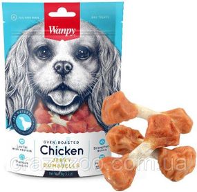 Лакомство для собак Wanpy Chicken Jerky Dumbbells кость с вяленой курицей 100 г CD-04H