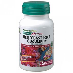 Червоний рис Nature's Plus Herbal Actives, Red Yeast Rice Gugulipid 60 Caps