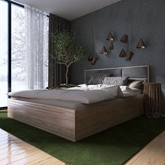 Ліжко двоспальне Еверест КЛ-1400 Лайт (ламельний каркас) 140х200 см Дуб сонома (EVR-4651) | Зображення 2