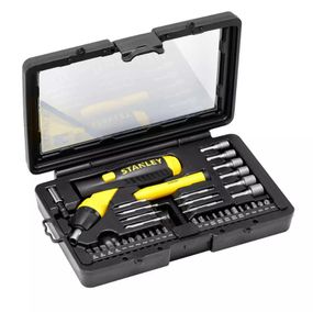 Викрутка Stanley Pistol Grip Ratchet з храповим механізмом та змінними бітами (0-63-038)