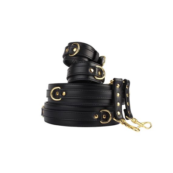 Комплект манжетов на запястья и бедра Chisa BEHAVE! Luxury Fetish черный sexstyle | Зображення 1