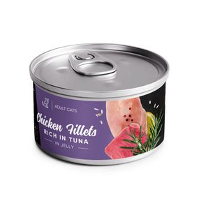 Вологий корм з тунцем для котів Savory Chicken Fillets Rich In Tuna In Jelly For Adult Cats, 70 гр