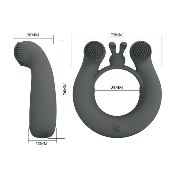Ерекційне вібро кільце Pretty Love - Master Ring GREY, BI-210324-1 Sex Aura | Зображення 8