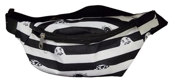 Сумка поясна бананка 4Profi Міні  з принтом " чорно-білі смужки" з одним відділенням