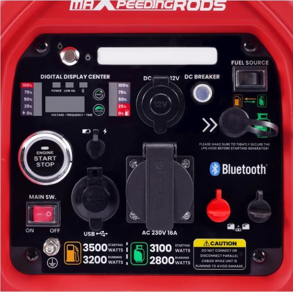 Генератор інверторний БЕНЗИН/ГАЗ MXR4000GT (3,2 kW), однофазний, 220V, 50Hz, об'єм бака 4л, дистанційний запуск Bluetooh | Зображення 5