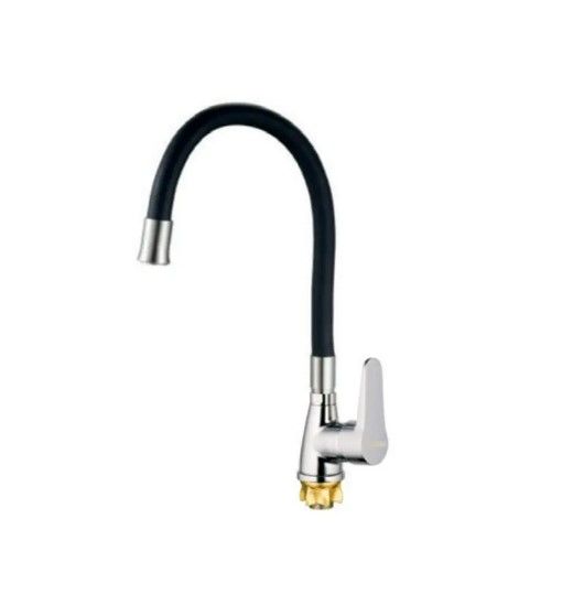 Змішувач для кухні Mixxus SOP4-146 Reflector Black з чорним силіконовим виливом (MI6490)