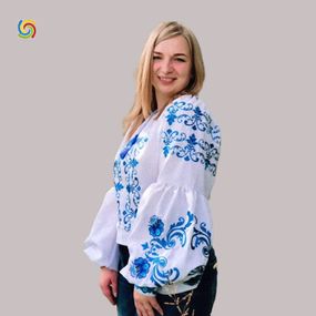 Рубашка Украинская вышиванка 300509 цвет белый размер XL/XXL