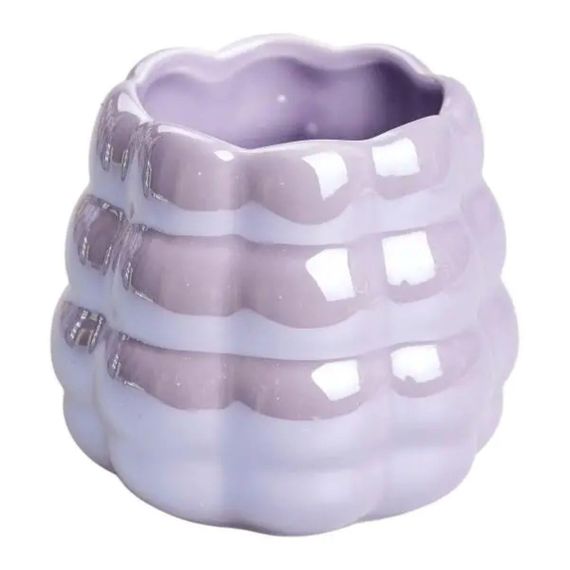 Набор десертных вилок и ложек на 3 персоны с подставкой из фарфора 7 предметов Фиолетовый HP-20-59 | Зображення 5