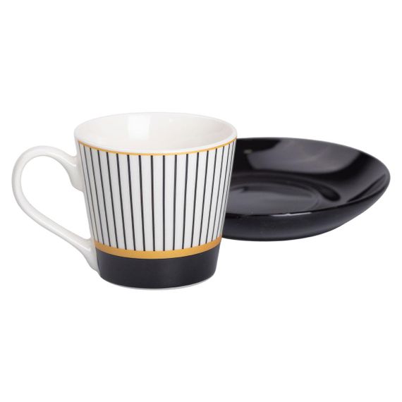 Фарфоровая чашка с черным блюдцем 200 мл RX-N24708WP | Зображення 1