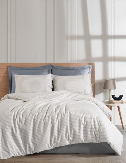 Постельное белье Turkiz Ranforse Prima 200 х 220 см Mauro Grey