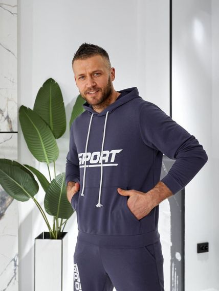 Спортивный костюм мужской из двунитки AleX Модель 2908 Серый, 56-58 | Зображення 1
