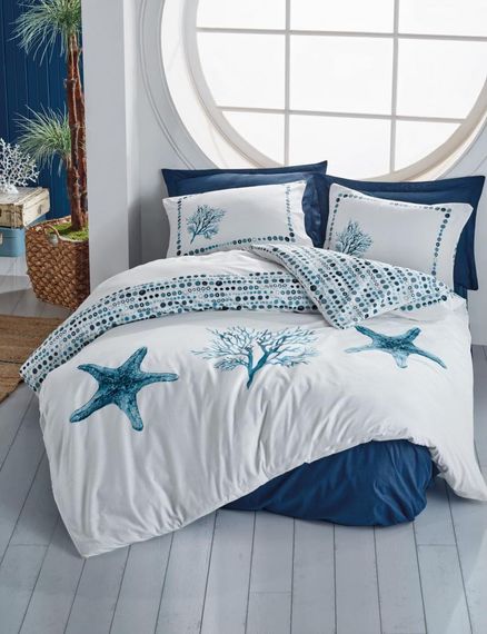Комплект постільної білизни Cotton Box Maritime 200×220 Sail Mavi