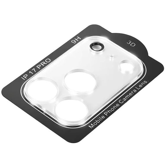 Захисне скло на камеру Full Block (тех.пак) для Apple iPhone 17 Pro (6.3") Прозорий