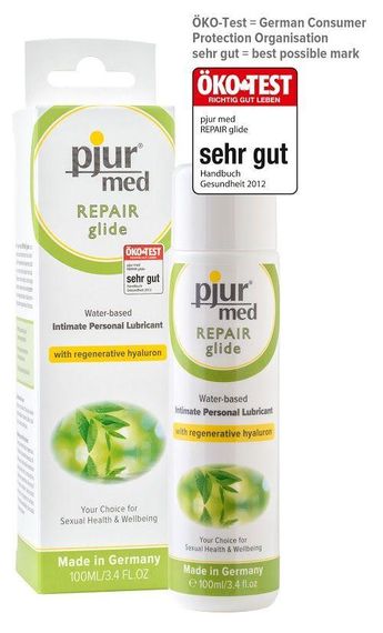 Лубрикант на водній основі pjur MED Repair glide 100 мл з регенерувальним гіалуроном для сухої шкіри Sex Aura