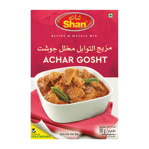 Суміш спецій для мʼяса  Achar Gosht 50г Shan 788821021144