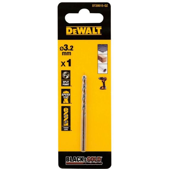 Свердло по металу 3,2мм Black & Gold DeWALT DT20515