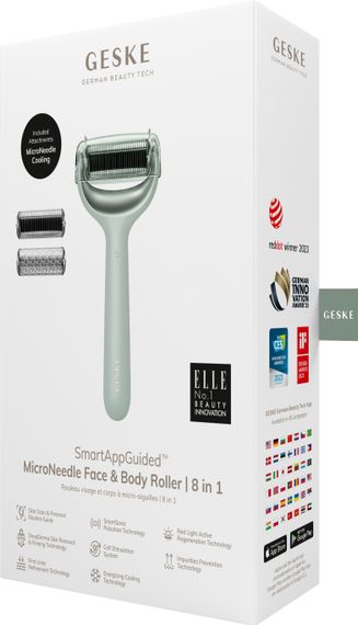 Електронний ролер для обличчя та тіла з мікроголками GESKE MicroNeedle Face&Body Roller 8в1 green | Зображення 7