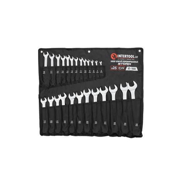 Набір ключів комбінованих 25 од., STORM, 6-32 мм, чохол INTERTOOL XT-1000