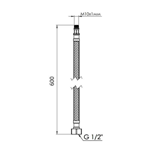 Гибкая подводка для воды Thermo Alliance Forte М10 60 см (пара) SF390W60 | Зображення 1