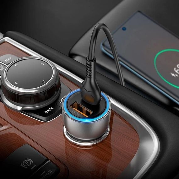 Автомобильное зарядное устройство XPRO NZ8 43W PD25W+QC3.0 1USB/1Type-C черный (37374-01) | Зображення 3