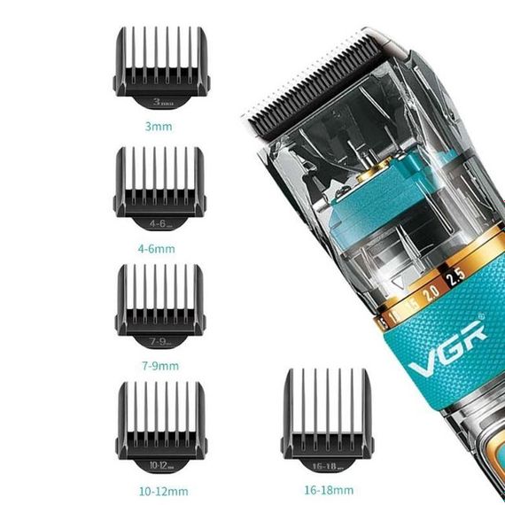 Машинка для стрижки волосся і бороди VGR V-695 з LED дисплеєм IPX7 вологозахист, Окантувальна машинка | Зображення 8
