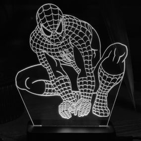 Акриловий світильник-нічник Людина-Павук (Spider-Man) білий tty-n000147